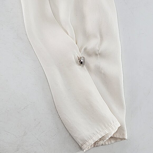 BOSS HUGO BOSS Cream Silk Keyhole Long Sleeve Blouse - Picture 3 of 5